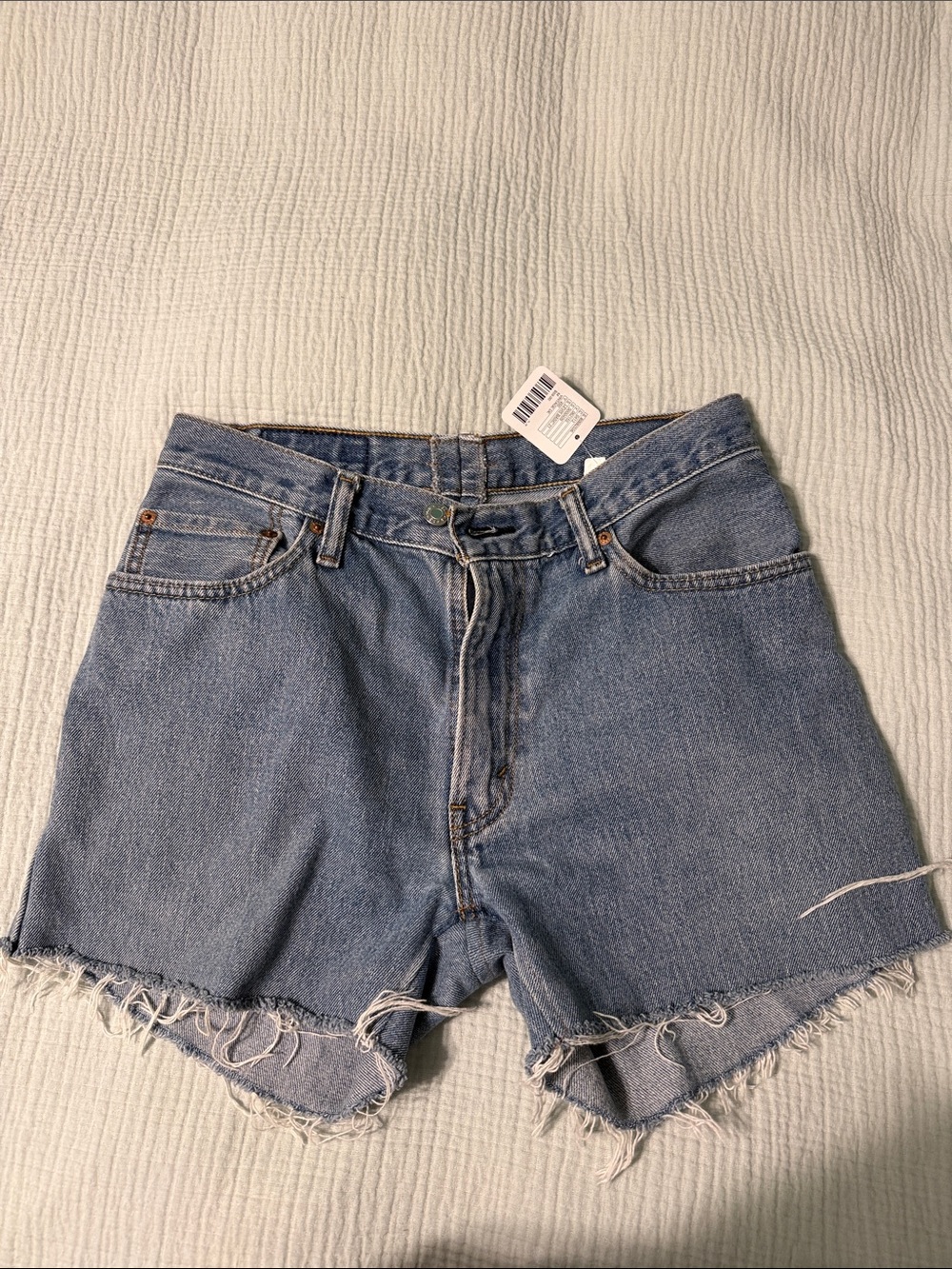Levi's Light Blue High-Rise Cutoff Denim Shorts